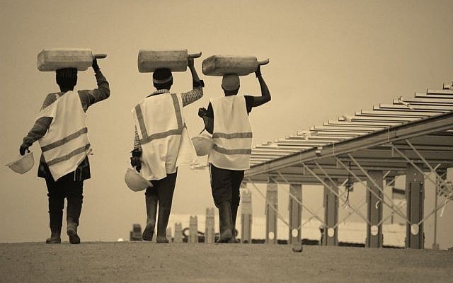 Some of the 350 workers who built the solar field, the first large-scale solar field in east Africa. (photo: courtesy Gigawatt Global) Some of the 350 workers who built the solar field, the first large-scale solar field in east Africa. (photo: courtesy Gigawatt Global)