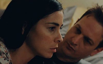 Sarah Silverman, shown here with co-star Josh Charles, aims to break out as a dramatic actress in 'I Smile Back.' (photo credit: Eric Lin/JTA)