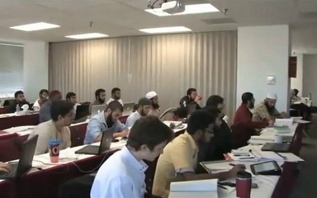 An illustrative picture of French students learning at an Islamic school. (screen capture: YouTube)