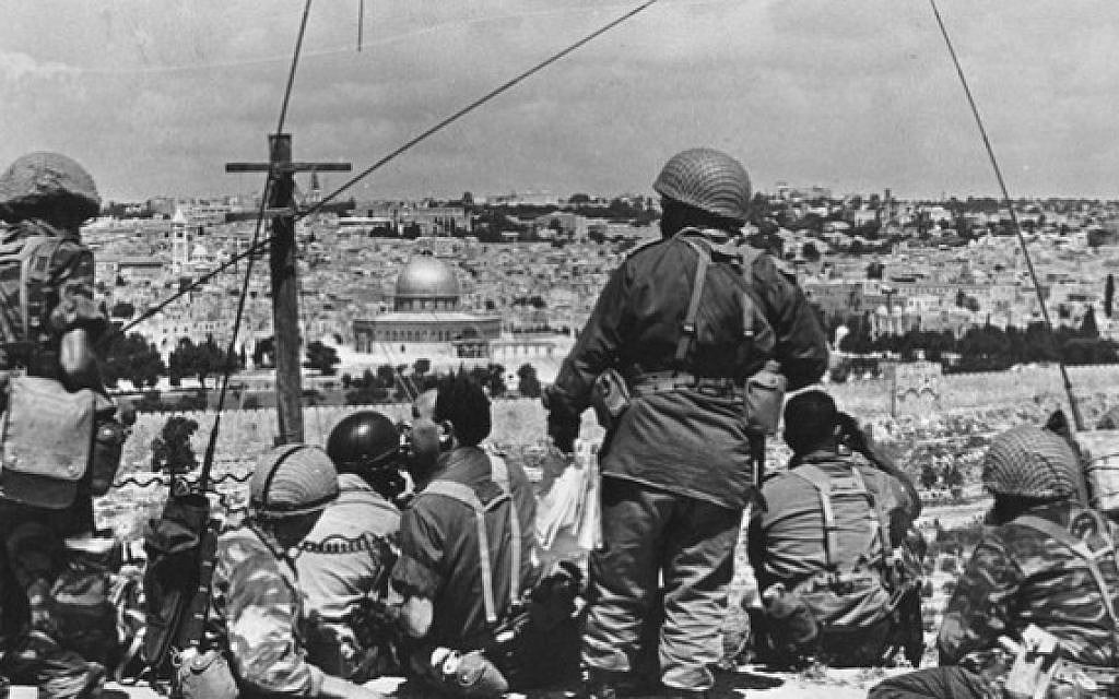 IDF soldiers survey the Old City before launching their attack, June 1967 (photo credit: Wikimedia Commons CC BY-SA/Mazel123) IDF soldiers survey the Old City before launching their attack, June 1967 (photo credit: Wikimedia Commons CC BY-SA/Mazel123)