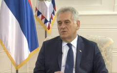 Serbian President Tomislav Nikolic in an interview in 2014. (screen capture: YouTube)