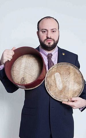 Jonny Daniels, head of From the Depths, said the parchment used is 'incredibly well preserved,' though there is a repaired tear, strikingly and coincidentally in the shape of the map of the modern state of Israel. (Courtesy From the Depths)