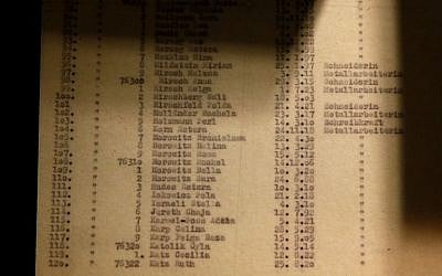 Facsimiles of Oskar Schindler's lists are displayed for the public at the Yad Vashem Holocaust memorial museum in Jerusalem, where the original (photo credit: AFP / GALI TIBBON)