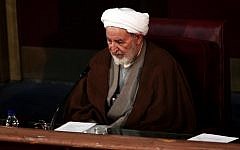 Iran's former judiciary chief Mohammad Yazdi attends a session of the Assembly of Experts in the capital Tehran on March 10, 2015, before being appointed as the new head of the Assembly. (Behrouz Mehri/AFP)