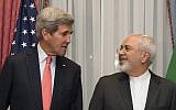 US Secretary of State John Kerry (left) and his Iranian counterpart Mohammad Javad Zarif. (AFP/Brian Snyder, Pool)