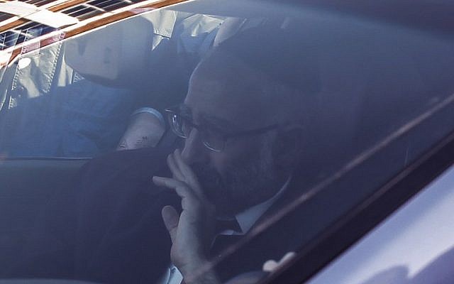  Gabriel Sassoon is driven away after the funeral for his seven children that died in a house fire on March 22, 2015 in the Brooklyn borough of New York City. (photo credit: Kena Betancur/Getty Images/AFP)