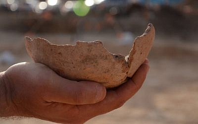 One of the artifacts uncovered at an ancient Egyptian brewery found in downtown Tel Aviv (photo credit: IAA)