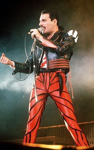 Singer Freddie Mercury, of the rock group Queen, performs at a concert in Sydney, Australia, in 1985 (AP Photo/Gill Allen)