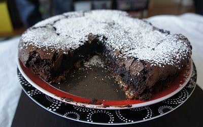 A Chocolate Raspberry Torte with Pecan provides a sweet finish to the seder. (Shannon Sarna/JTA)