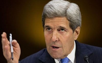 Secretary of State John Kerry testifies on Capitol Hill in Washington, Wednesday, March 11, 2015, before the Senate Foreign Relation Committee. (Photo credit: AP/Pablo Martinez Monsivais)