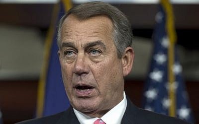 House Speaker John Boehner of Ohio speaks during a news conference on Capitol in Washington on March 19, 2015. (AP Photo/Molly Riley)