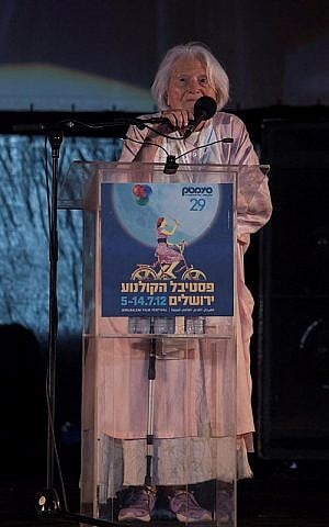 President and founder of the Jerusalem Cinematheque Lia van Leer on the opening night of Jerusalem Film Festival on July 05, 2012. (photo credit: Uri Lenz/FLASH90)