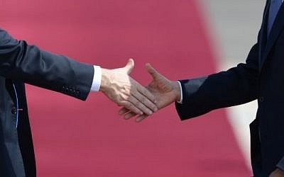 Illustration of a handshake. (photo credit: Kobi Gideon/GPO/FLASH90)
