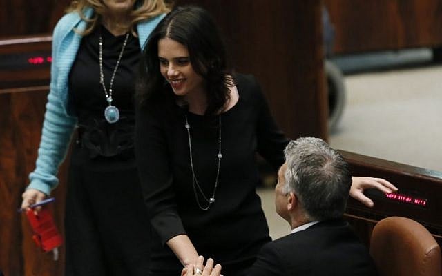 Knesset members Yair Lapid and Ayelet Shaked in the plenum, March 11, 2014 (photo credit: Miriam Alster/FLASH90) Knesset members Yair Lapid and Ayelet Shaked in the plenum, March 11, 2014 (photo credit: Miriam Alster/FLASH90)