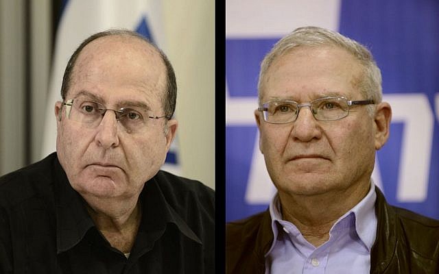 Moshe Ya'alon, left, and Amos Yadlin (photo composite: Tomer Neuberg/Flash90) Moshe Ya'alon, left, and Amos Yadlin (photo composite: Tomer Neuberg/Flash90)