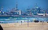 Illustrative: The port of the southern Israeli city of Ashdod, July 27, 2014. (Moshe Shai/Flash90)