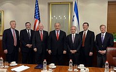 Benjamin Netanyahu meeting with US senators in Jerusalem on January 19, 2015. (photo credit: Haim Zach / GPO)