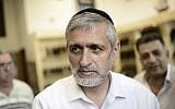 Leader of the Yachad political party Eli Yishai on his campaign tour, March 08, 2015. (photo credit: Tomer Neuberg/FLASH90)
