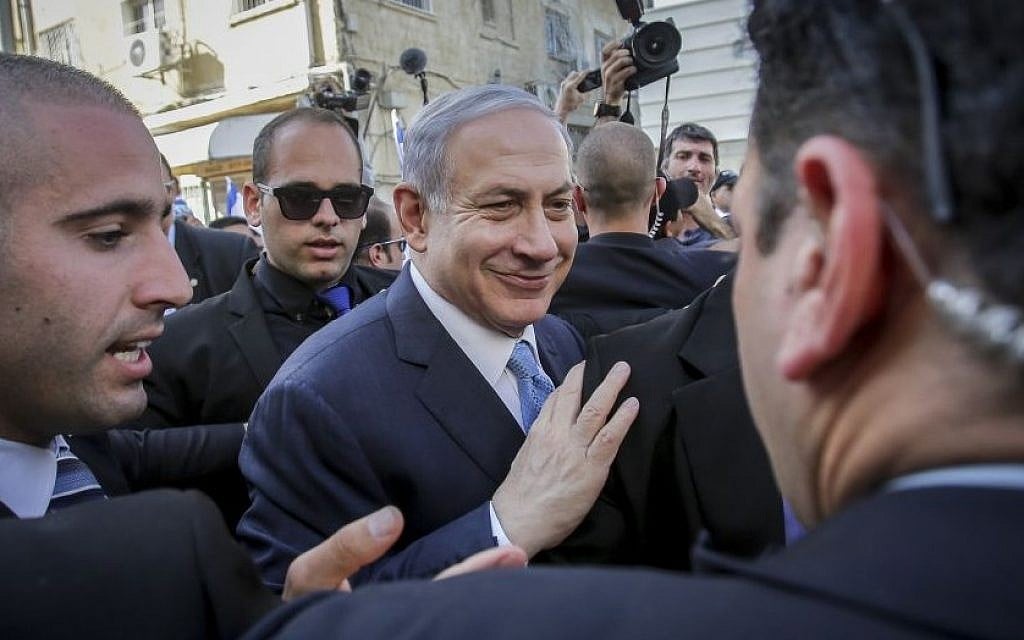 Prime Minister Benjamin Netanyahu in the southern city of Ashkelon on election day, March 17, 2015. (Photo credit: Edi Israel/Flash90) Prime Minister Benjamin Netanyahu in the southern city of Ashkelon on election day, March 17, 2015. (Photo credit: Edi Israel/Flash90)