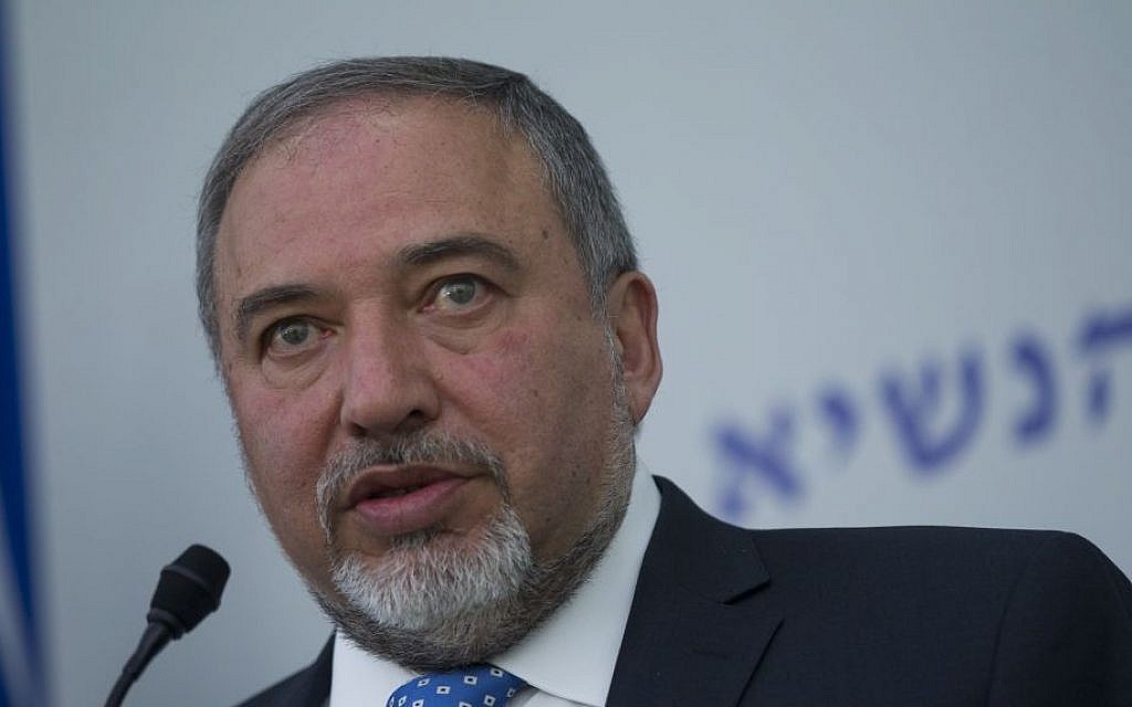 Foreign Minister Avigdor Liberman, speaks to the press in Jerusalem on March 23, 2015. (photo credit: Miriam Alster/FLASh90)