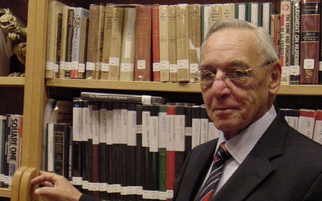 After discovering in his teens that he was Jewish, Harry Mazal, pictured here in his home Holocaust library in 2002, spent the latter years of his life obsessed with amassing a collection of material on the Holocaust. (courtesy Aimee Mazal Skillin/JTA) After discovering in his teens that he was Jewish, Harry Mazal, pictured here in his home Holocaust library in 2002, spent the latter years of his life obsessed with amassing a collection of material on the Holocaust. (courtesy Aimee Mazal Skillin/JTA)
