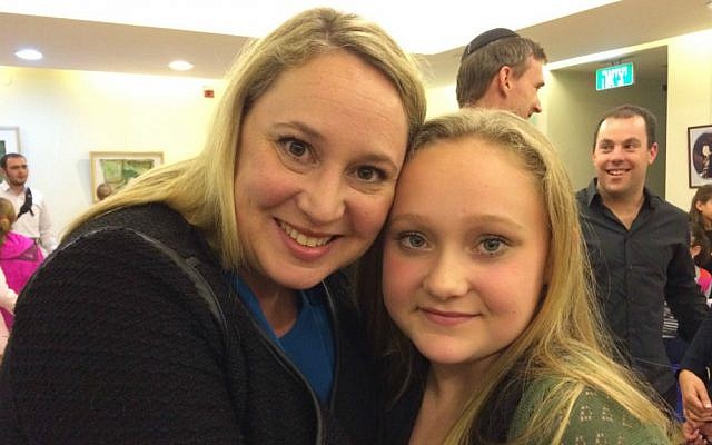 Mette and Hannah Bentow in Jerusalem, March 12, 2015. (photo credit: Renee Ghert-Zand/Times of Israel staff)