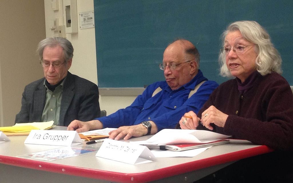 Freedom Summer speakers, from left to right, Larry Rubin, Ira Grupper and Dorothy Zellner at the February University of Massachusetts, Amherst event. (Courtesy Open Hillel) Freedom Summer speakers, from left to right, Larry Rubin, Ira Grupper and Dorothy Zellner at the February University of Massachusetts, Amherst event. (Courtesy Open Hillel)
