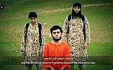 Muhammad Said Ismail Musallam, an Arab from East Jerusalem held captive by the Islamic State group for allegedly being a Mossad spy, shown in a video apparently showing his execution, March 10, 2015. (screen capture: YouTube)