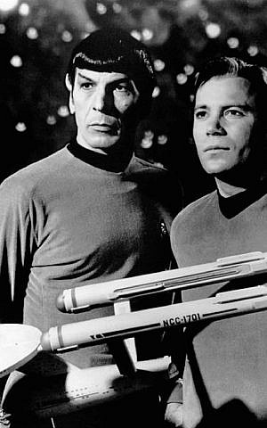 Leonard Nimoy, left, as Spock on 'Star Trek,' alongside co-star William Shatner. (Pixabay/JTA)
