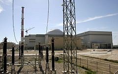 A reactor building of Iran's Bushehr nuclear power plant, February 26, 2006.  (photo credit: AP/Vahid Salemi, File)