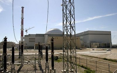 A reactor building of Iran's Bushehr nuclear power plant, February 26, 2006.  (photo credit: AP/Vahid Salemi, File)