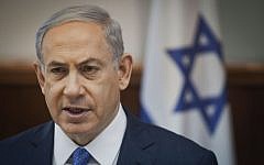 Prime Minister Benjamin Netanyahu chairs the weekly cabinet meeting in Jerusalem on Sunday, March 29, 2015 (AP Photo/Dan Balilty, Pool)
