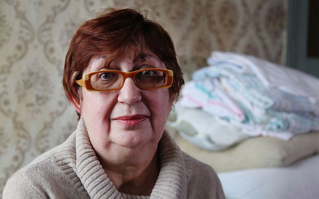 Olga Tulchinsky-Stasenko, 56, became an IDP in August 2014 and now lives in Kharkov with the support of the JDC. (courtesy JDC)