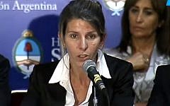 Ex-wife of Argentine investigator Alberto Nisman, Sandra Arroyo Salgado (photo credit: YouTube screen capture)
