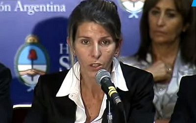 Ex-wife of Argentine investigator Alberto Nisman, Sandra Arroyo Salgado (photo credit: YouTube screen capture)
