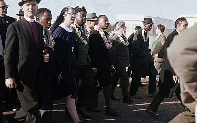 FILE - In this March 1965 file photo, Martin Luther King, center, leads a march from Selma to Montgomery, Ala. In early 1965, King's Southern Christian Leadership Conference began a series of marches as part of a push for black voting rights. (AP Photo/File) FILE - In this March 1965 file photo, Martin Luther King, center, leads a march from Selma to Montgomery, Ala. In early 1965, King's Southern Christian Leadership Conference began a series of marches as part of a push for black voting rights. (AP Photo/File)