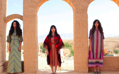Tagel, Liron and Tair Haim from the set of their first single, 'Habib Galbi' (photo credit: Luke Brossette Photography)