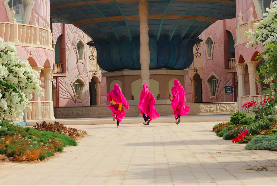 Pretty in pink, at Neot Smader's Arabian palace in the desert (photo credit: Luke Brossette Photography)