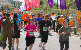 Sima Menora, founder of Dror, in memory of her two teenaged daughters who died in a tragic plane crash, at the 2014 Jerusalem Marathon (Courtesy Sima Menora)