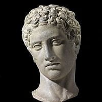 Marble head of a youth, after a Polycletus Greek original of the 5th century BCE Roman period, 1st century CE from the Belfer Collection (photo credit: © The Israel Museum Jerusalem, Elie Posner)
