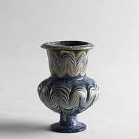 Rare core-formed glass unguent bottle or jar Egyptian, New Kingdom, 18th dynasty, circa 1400	to 1350 BCE from the Belfer Collection (photo credit: © The Israel Museum Jerusalem, Elie Posner)
