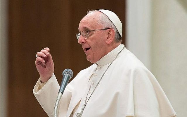 Pope Francis at the Vatican, Saturday, Feb. 28, 2015. (photo credit: AP Photo/L'Osservatore Romano, Pool) Pope Francis at the Vatican, Saturday, Feb. 28, 2015. (photo credit: AP Photo/L'Osservatore Romano, Pool)