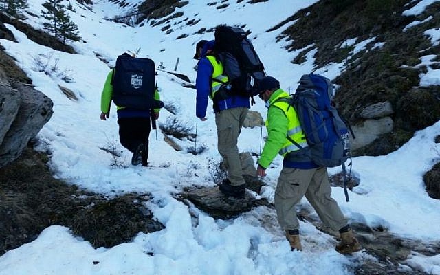 ZAKA volunteers at the site of the Germwings airliner crash in the French Alp, March 2015. (photo credit: Courtesy ZAKA) ZAKA volunteers at the site of the Germwings airliner crash in the French Alp, March 2015. (photo credit: Courtesy ZAKA)