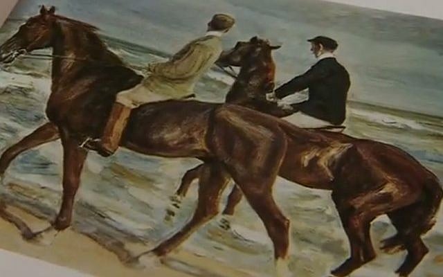Max Liebermann's "Two riders on the beach" (YouTube screen capture)