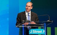 J Street Executive Director Jeremy Ben-Ami addresses the group’s conference in Washington, March 21, 2015. (Courtesy JTA/J Street)