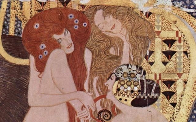 A section of Gustav Klimt's Beethoven Frieze (Photo credit: Public Domain/Wikimedia Commons)