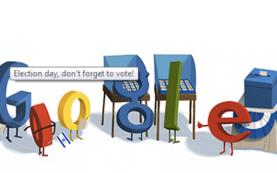 Google's election-themed doodle in January 2013. (screen capture, google.co.il) Google's election-themed doodle in January 2013. (screen capture, google.co.il)