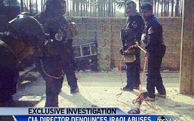Screenshot from an ABC report March 13, 2015 on human rights abuses of prisoners and civilians by the Iraqi army. 