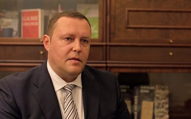 Latvia Interior Minister Rihards Kozlovskis (photo credit: YouTube screenshot) Latvia Interior Minister Rihards Kozlovskis (photo credit: YouTube screenshot)