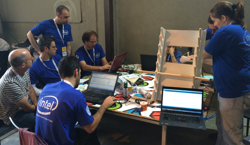 Volunteers from Intel work on a project to 'gamify' physical therapy routines (Photo credit: Courtesy) Volunteers from Intel work on a project to 'gamify' physical therapy routines (Photo credit: Courtesy)